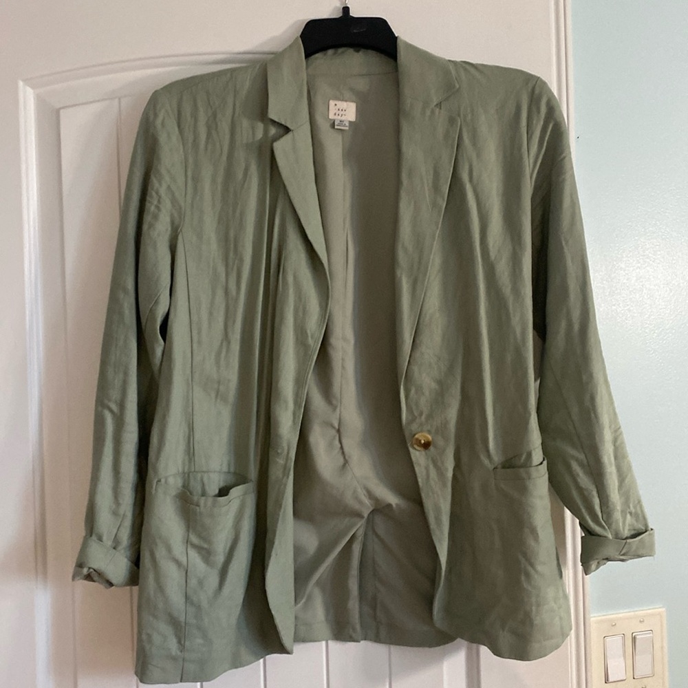 Sage green linen xs blazer